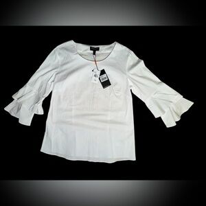 Isabella Oliver White Ruffle Sleeve Blouse US size 6